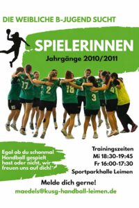 Weiblicher Handball-Nachwuchs gesucht Weiblicher Handball-Nachwuchs gesucht